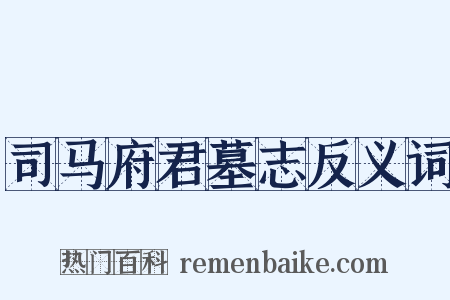 司马府君墓志反义词是什么意思的图片
